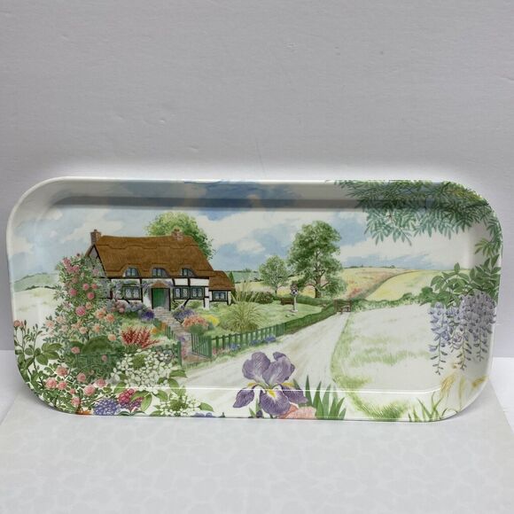 Mebel Melamine Trays Garden Cottage Flowers 1 Medium 2 Small Made In Italy READ - Picture 2 of 10